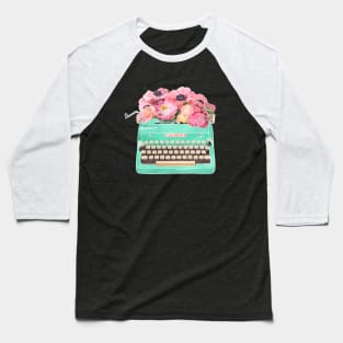 Typewriter with Flowers Baseball T-Shirt